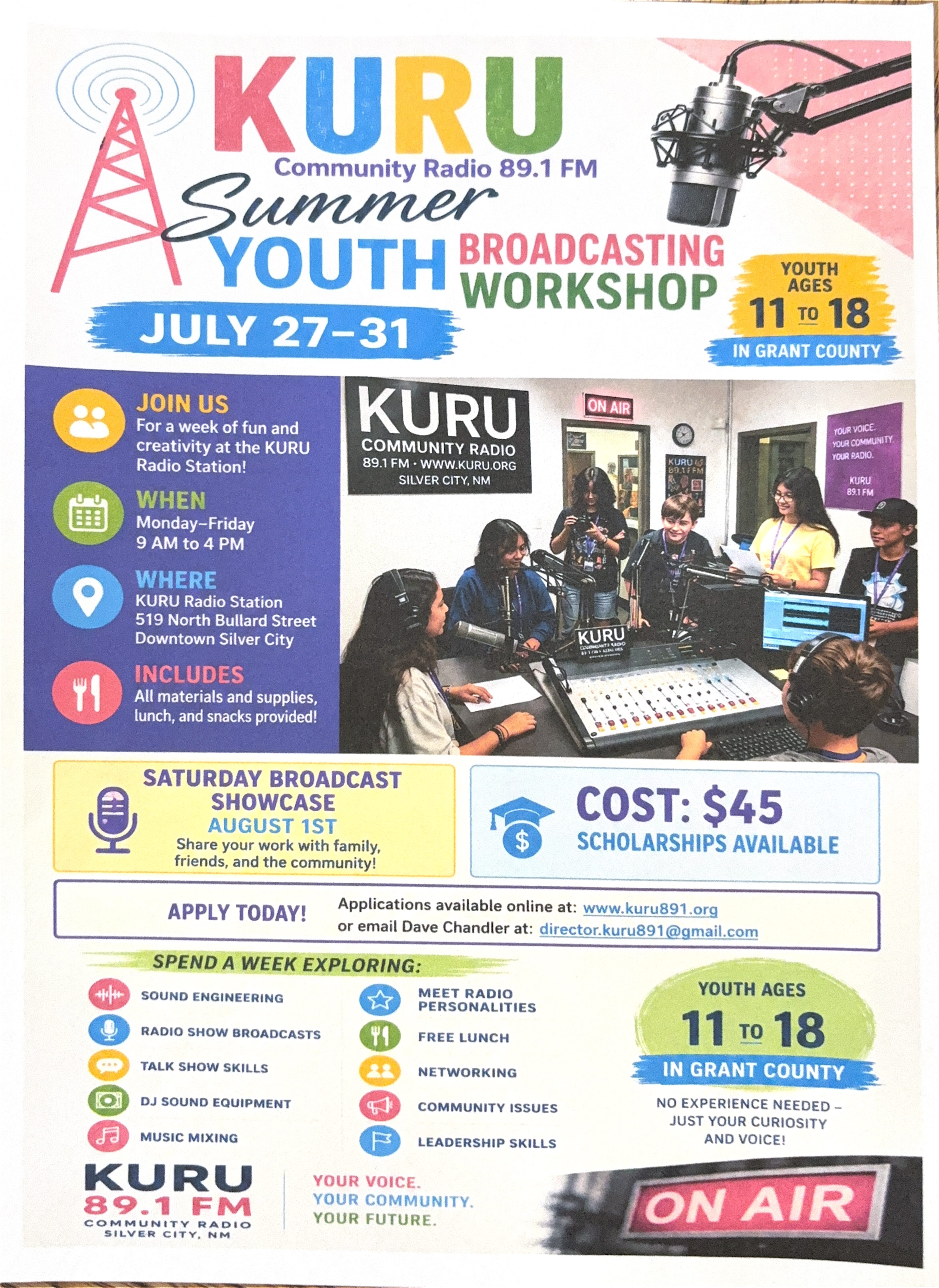 KURU to host Youth Broadcasting Workshop July 27-31
